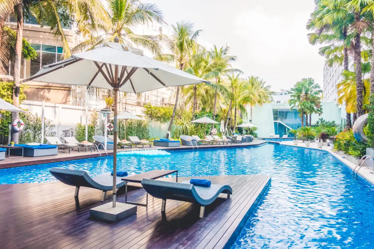 Luxury resort swimming pool in the UAE