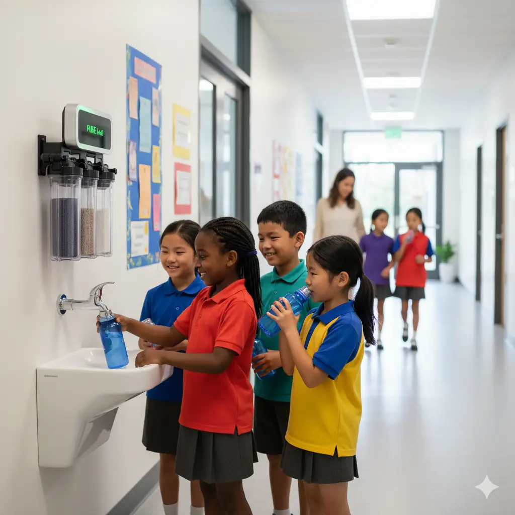 RO water filtration system for a school