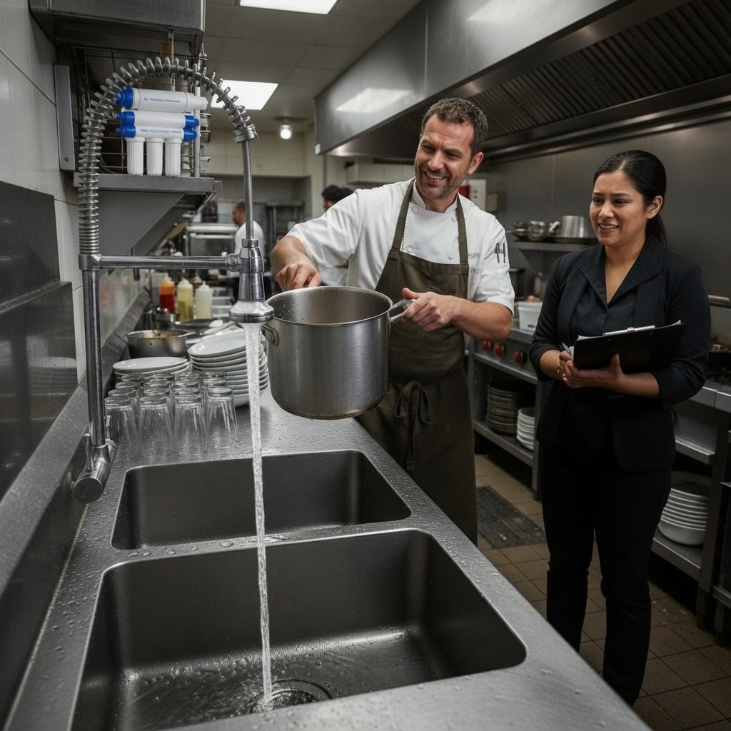 Clean kitchen sink
